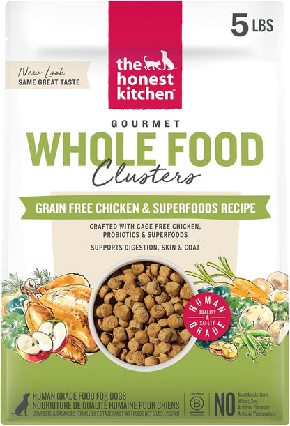 The Honest Kitchen Grain Free Beef & Superfoods Whole Food Clusters, Human Grade Dry Dog Food, Vet-Crafted Nutritional Support for Skin, Coat, Digestion & Overall Wellness, 5 Lb Bag20