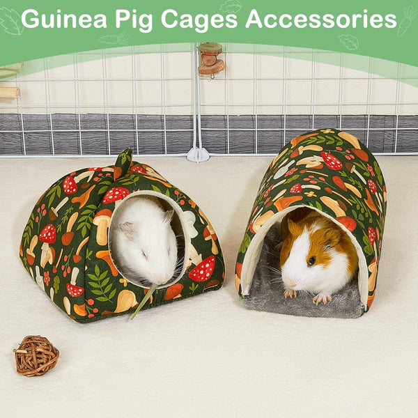 Bienbee Guinea Pig Hideout, 2 Piece Washable Set for Small Animals Small | Guinea Pig Bed with Soft Plush, Resilient Padding, and Easy Machine Washing for Resting Hiding and Tunnel Playing2
