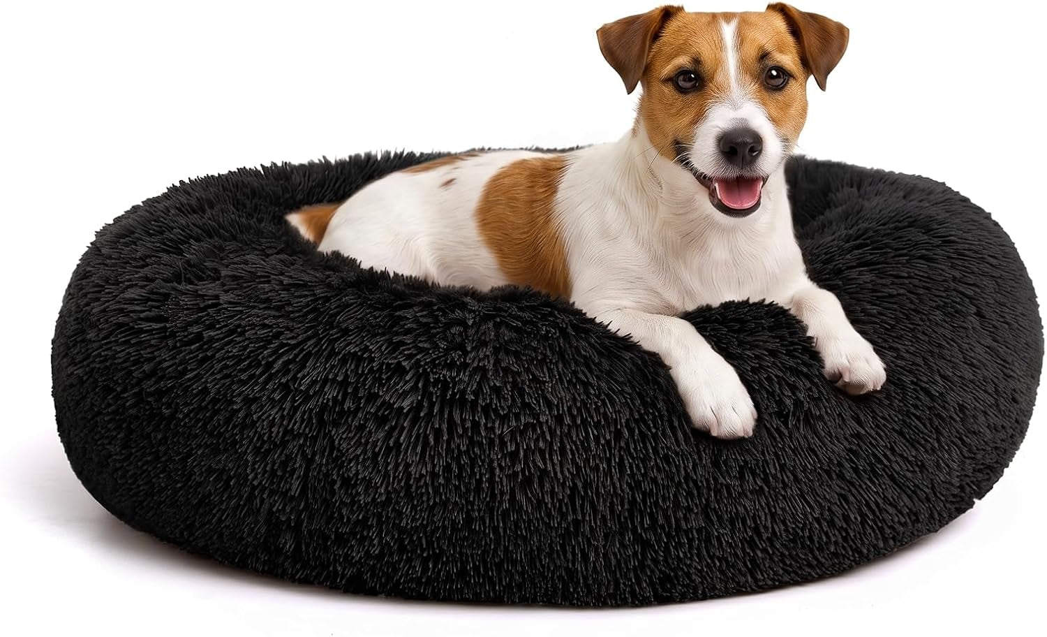 mixjoy-orthopedic-dog-bed-comfortable-donut-cuddler-round-pet-beds-ultra-soft-washable-dog-and-cat-cushion-20-23-30-23-brown