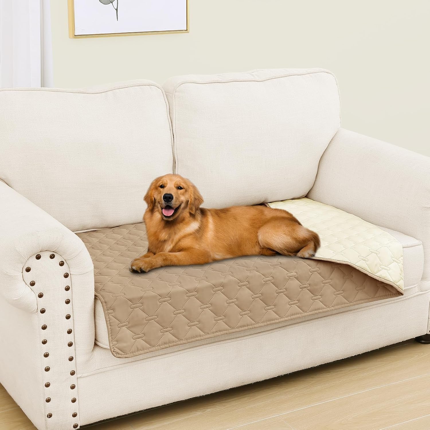 smiry-waterproof-dog-bed-cover-reversible-pet-blanket-for-sofa-couch-soft-washable-dog-blanket-leakproof-couch-cover-for-dogs-cats-furniture-protection-52x82-grey-dark-grey