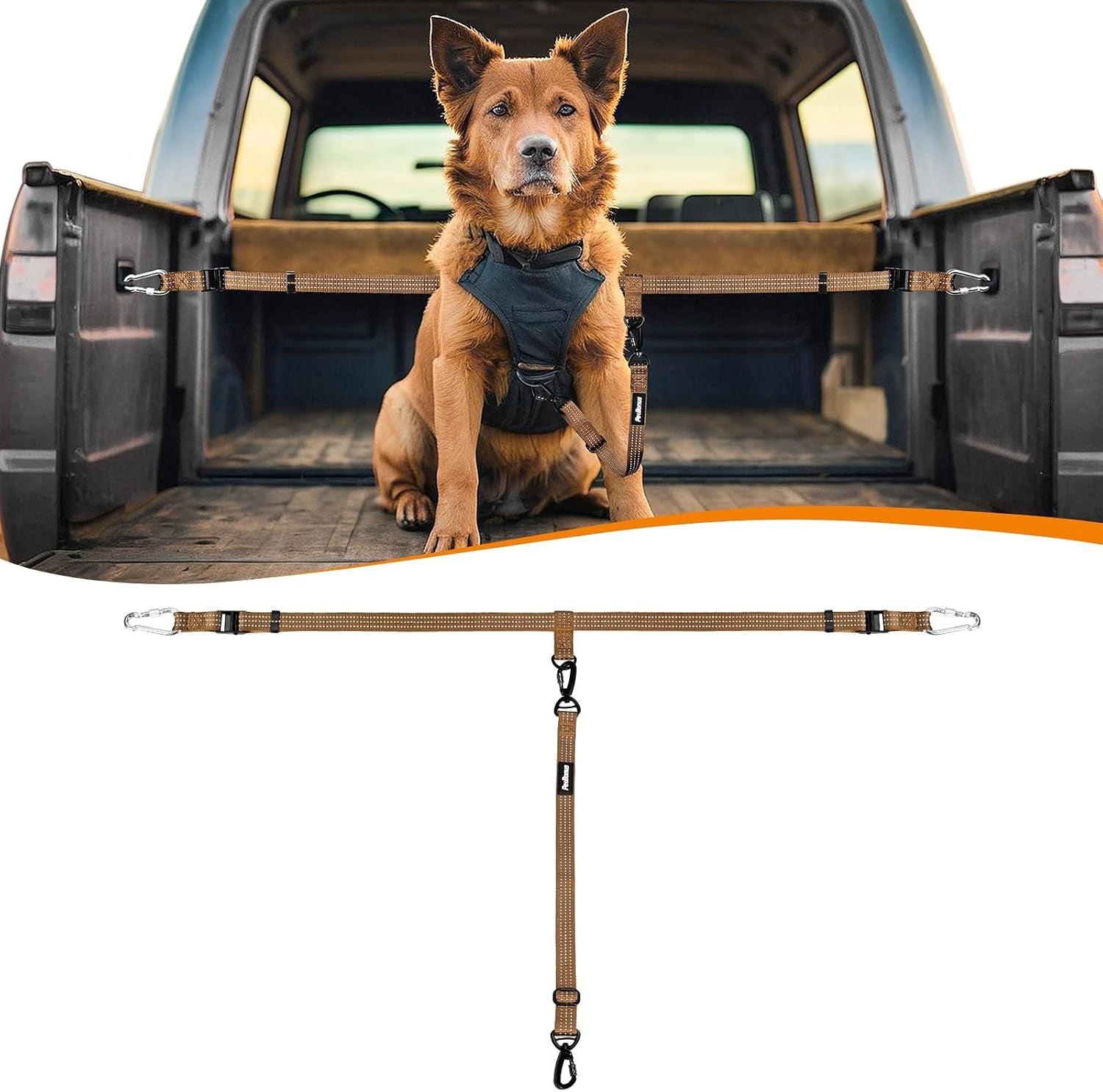 petbonus-truck-bed-dog-leash-functional-safety-dog-truck-bed-tether-for-1-dog-truck-bed-tie-down-system-adjustable-pick-up-bed-restraint-lead-ratchet-tightening-car-harness-belt-black