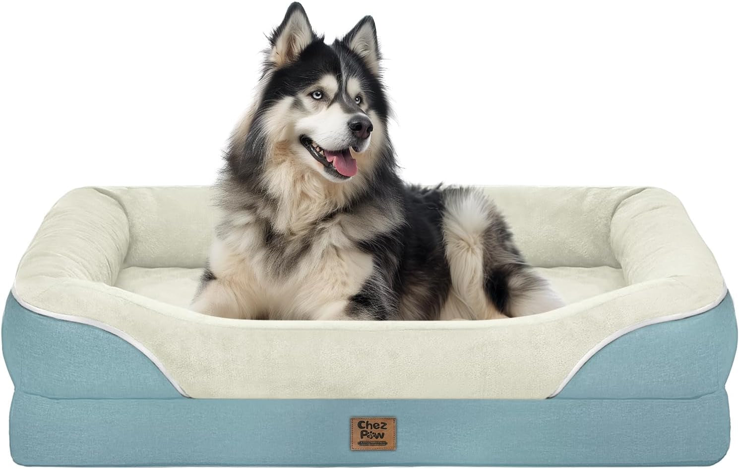 chez-paw-waterproof-orthopedic-xl-dog-bed-for-large-and-extra-large-dogs-egg-crate-foam-4-sided-bolster-support-waterproof-liner-non-slip-bottom-machine-washable-cover-42-x-30-inch