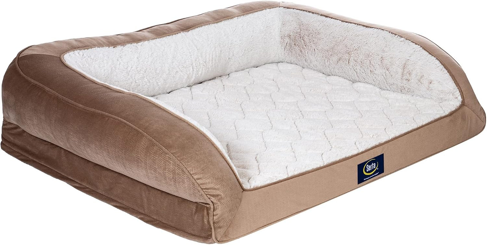 serta-orthopedic-supportive-foam-quilted-couch-dog-bed-with-soft-bolsters-slate-gray-x-large