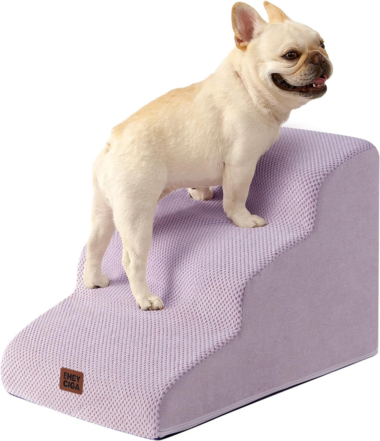 eheyciga-curved-dog-stairs-ramp-for-5-step-high-beds-22-6-h-dog-steps-33d-density-of-pure-foam-for-small-dogs-and-cats-pet-stairs-for-high-bed-climbing-non-slip-balanced-pet-step-indoor-grey