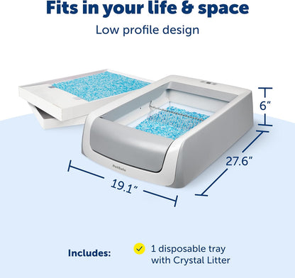 Petsafe Scoopfree Crystal Pro Legacy Self-Cleaning Litter Box, Uncovered | Hands-Free Automatic Cleaning, Advanced Odor Control, Health Counter Display, Includes 1 Disposable Crystal Litter Tray7