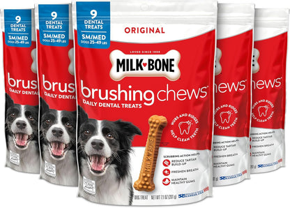Milk-Bone Brushing Chews Large Daily Dental Dog Treats, 33.7 Oz Bag | 25 Treats, Chicken Flavored, VOHC Accepted Dental Chews, Helps Clean Teeth and Freshen Breath, for Large Dogs 50 Lbs and Up12
