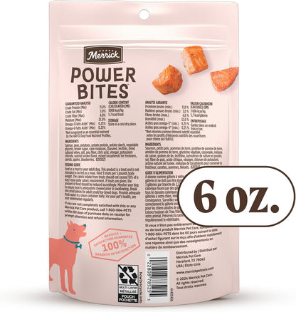 Merrick Power Bites Salmon Recipe Healthy Dog Treats, Real Salmon Grain-Free Dog Snacks, 6 Oz Bag11