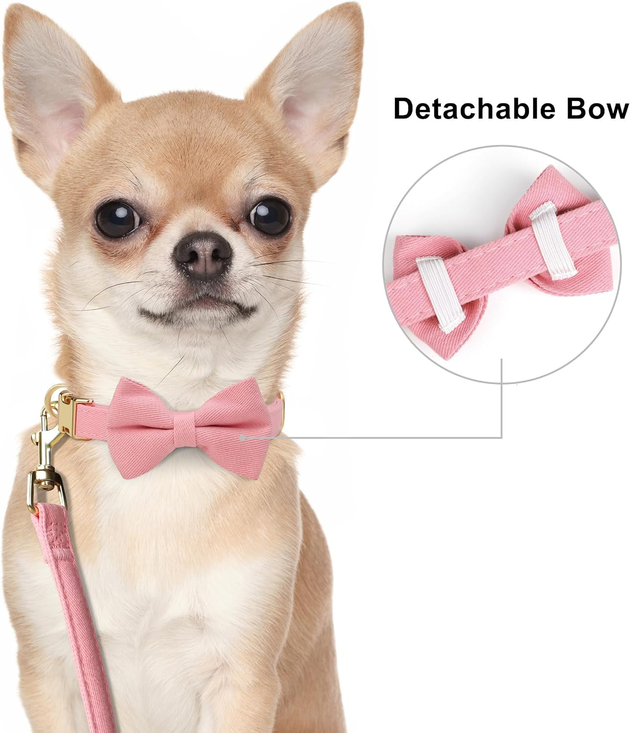 beirui-cute-small-dog-harness-collar-and-leash-set-pink-xxs-chest-12-14-for-small-dogs-puppy-three-detachable-bows-adjustable-step-in-vest-yorkshire-chihuahua-for-daily-walking-holiday-outfits