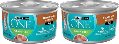 Purina ONE High Protein, Grain Free Pate Wet Cat Food Variety Pack, Grain Free Formula - (Pack of 24) 3 Oz. Cans14