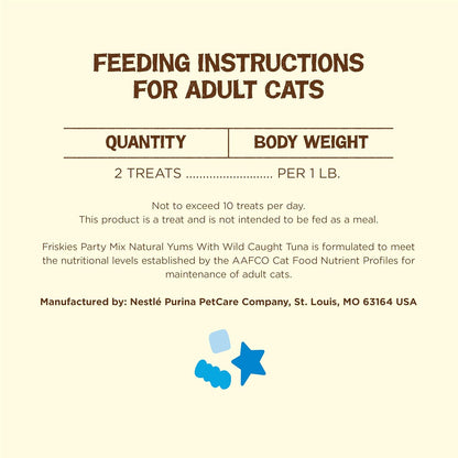 Purina Friskies Natural Cat Treats, Party Mix Natural Yums with Wild Caught Tuna and Added Vitamins, Minerals and Nutrients - 20 Oz. Canister7