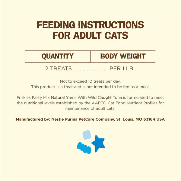 Purina Friskies Natural Cat Treats, Party Mix Natural Yums with Wild Caught Tuna and Added Vitamins, Minerals and Nutrients - 20 Oz. Canister7