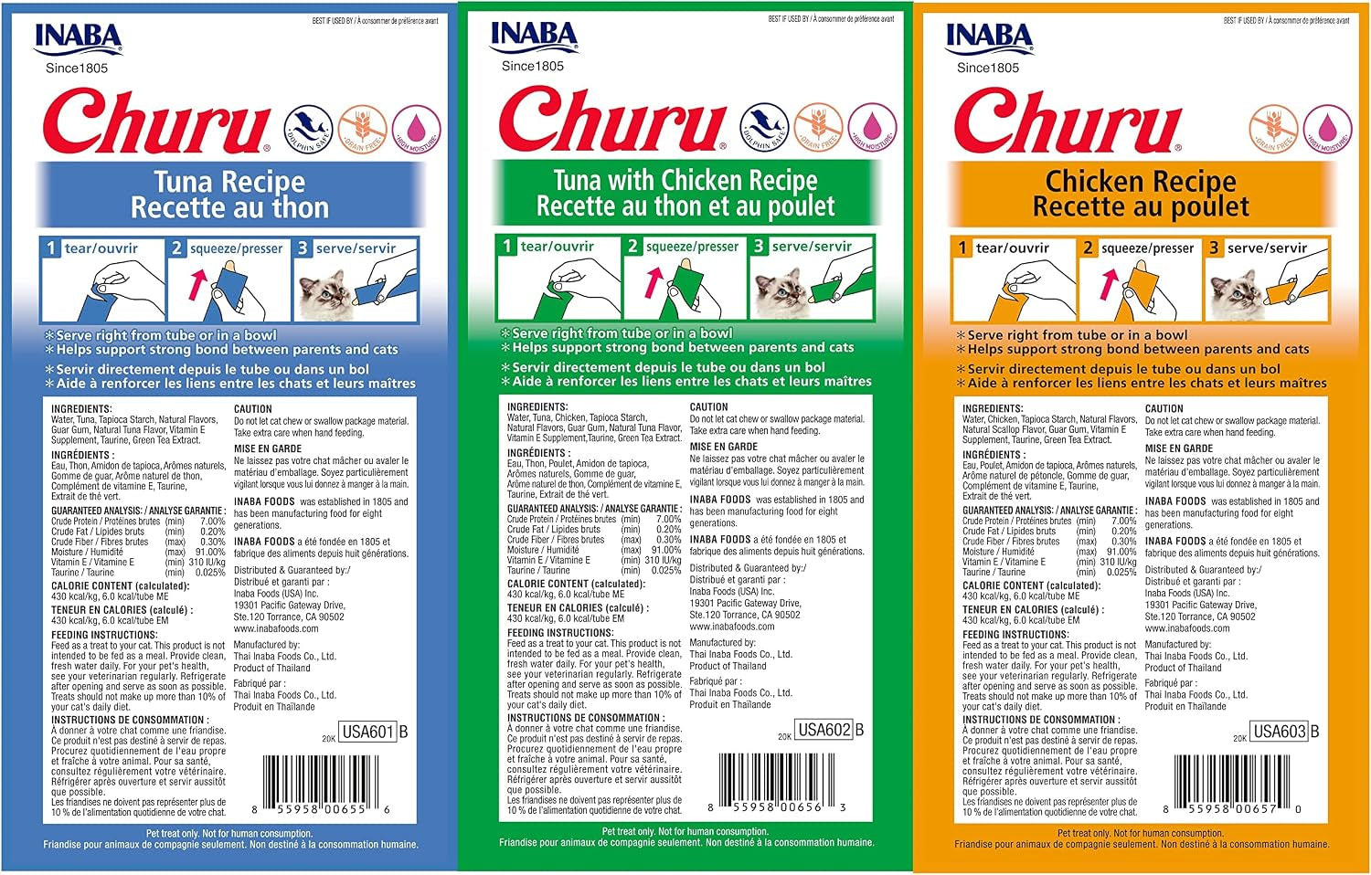 inaba-churu-lickable-puree-natural-cat-treats-tuna-chicken-3-flavor-assortment-of-12-tubes