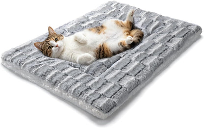 Cat Bed, Cat Beds for Indoor Cats - Reversible Self Warming Cat Bed Mat with Ridged Chenille Texture, Ultra Plush Double Sided Thermal Kitten Bed & Mat, 23.6" X 15.7", Machine Washable1