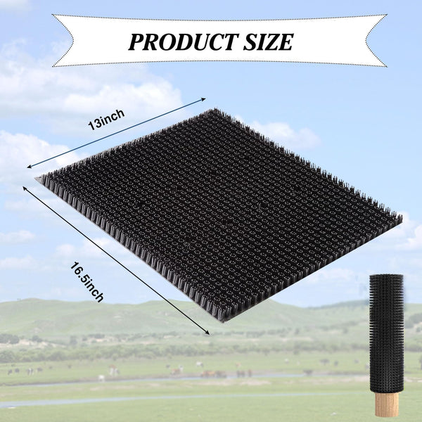 2 Pcs Horse Cattle Scratchers, Horse Scratching Post, Soft Massage Brush Kit for Equine Bovine, Scratching Itch Relief Pad for Farm Animals Goat Sheep Cow Dog2