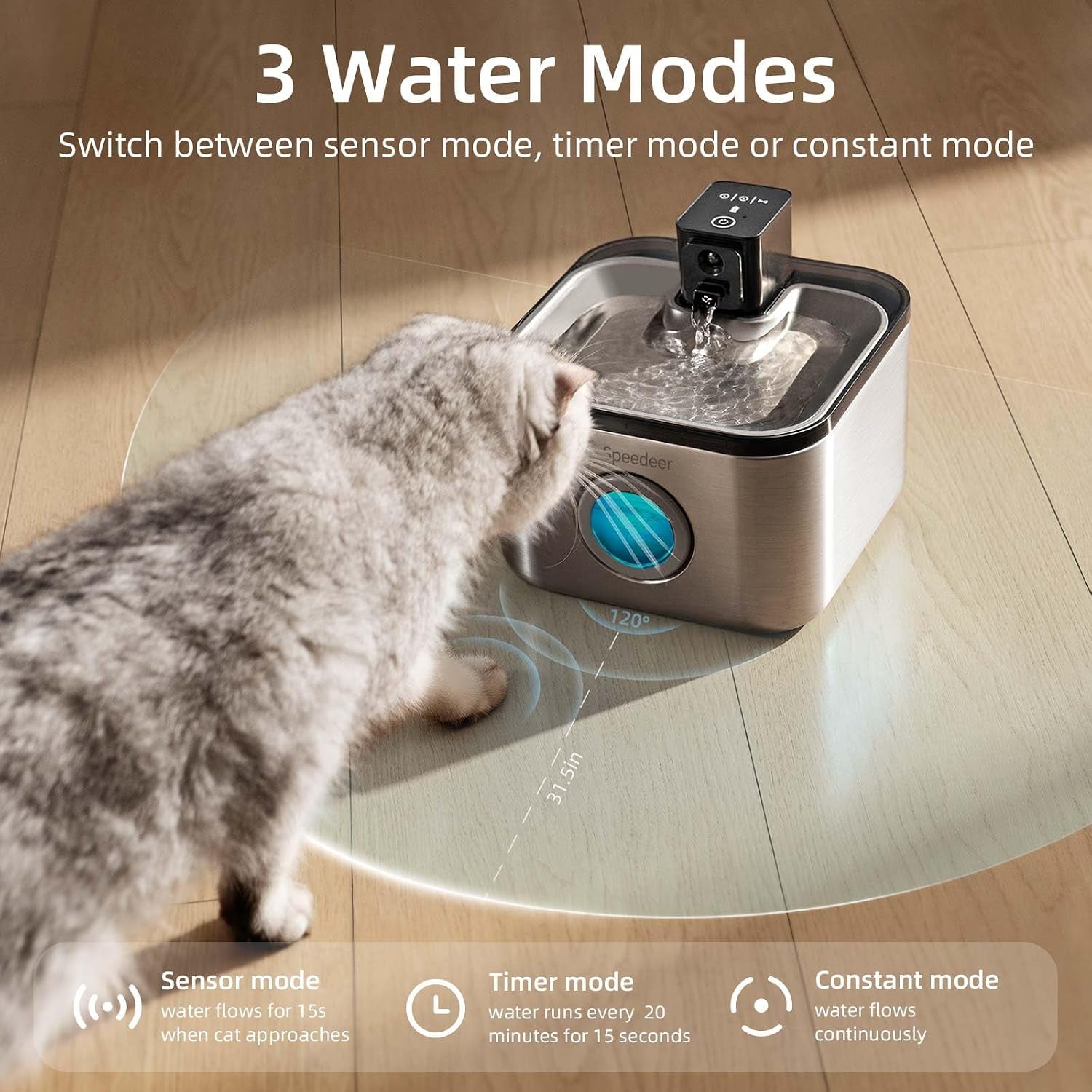 wireless-cat-water-fountain-stainless-steel-135oz-4l-cordless-design-motion-sensor-4000mah-battery-operated-pet-fountain-3-water-modes-20db-quiet-pump-multi-filtration