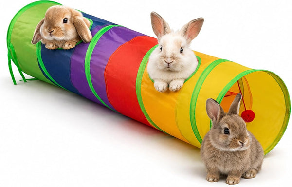Mechpia Rabbit Toys, Large Bunny Hideout Tunnel and Tube for Rabbit Guinea Pig Chinchilla Ferret Rat8