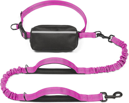 Iyoshop Hands Free Dog Leash with Zipper Pouch, Dual Padded Handles and Durable Bungee for Walking, Jogging and Running Your Dog (Large, 25-120 Lbs, Black)37