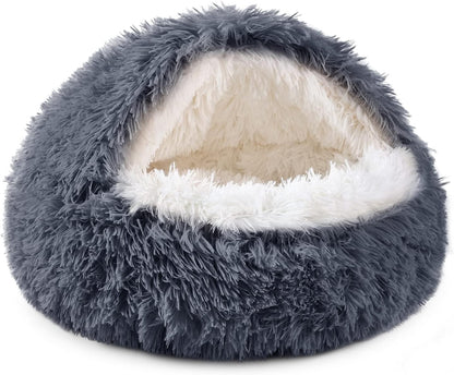 NOYAL round Hooded Donut Dog Bed for Small & Medium Pets - Plush Fluffy Anti-Anxiety Cat Cave Bed with Cover21