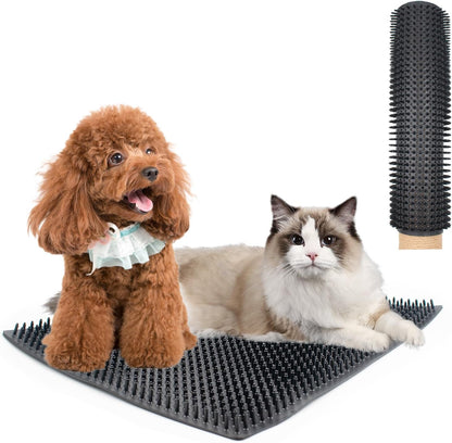 2 PCS Dog Scratching Post Pad, 14.2 X 11.8 Inch / 36 X 30 Cm PVC Dog Back Scratcher, Soft Touch Itch Relief Pad, Massage Bed Massage Brush for Wooden Stake Wall Sofa Ground2