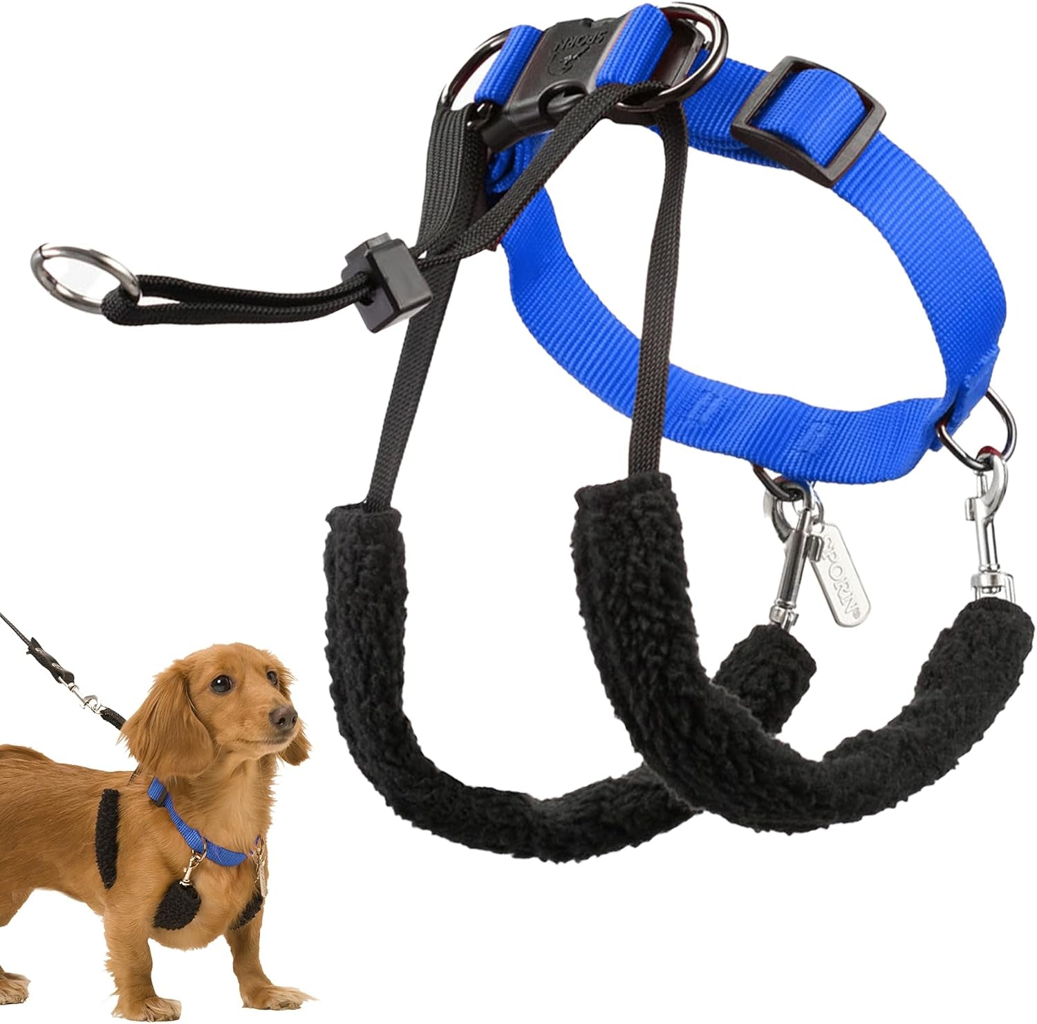 sporn-head-halter-for-dogs-no-pull-dog-harness-durable-nylon-training-collar-for-large-breeds-no-choke-design-padded-restraints-adjustable-fit-easy-on-off-black-large