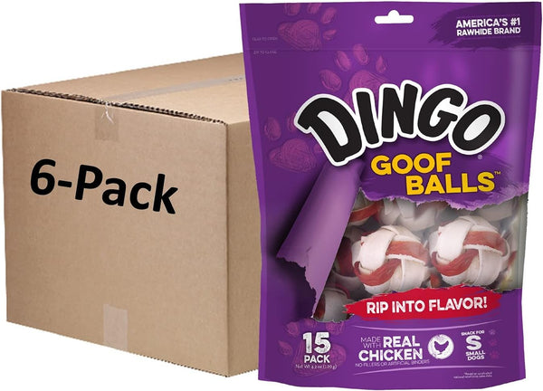 Dingo Goof Balls Rawhide Treats for Small Dogs, with Real Chicken, 15 Ct | Long-Lasting Rawhide Chew Wrapped with Real Chicken, Natural Chewing Action Promotes Clean Teeth, for Adult Dogs8