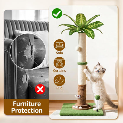 35" Tall Palm Tree Cat Scratching Post Vertical for Indoor Cats | Vertical Pole Post for Indoor Cat4