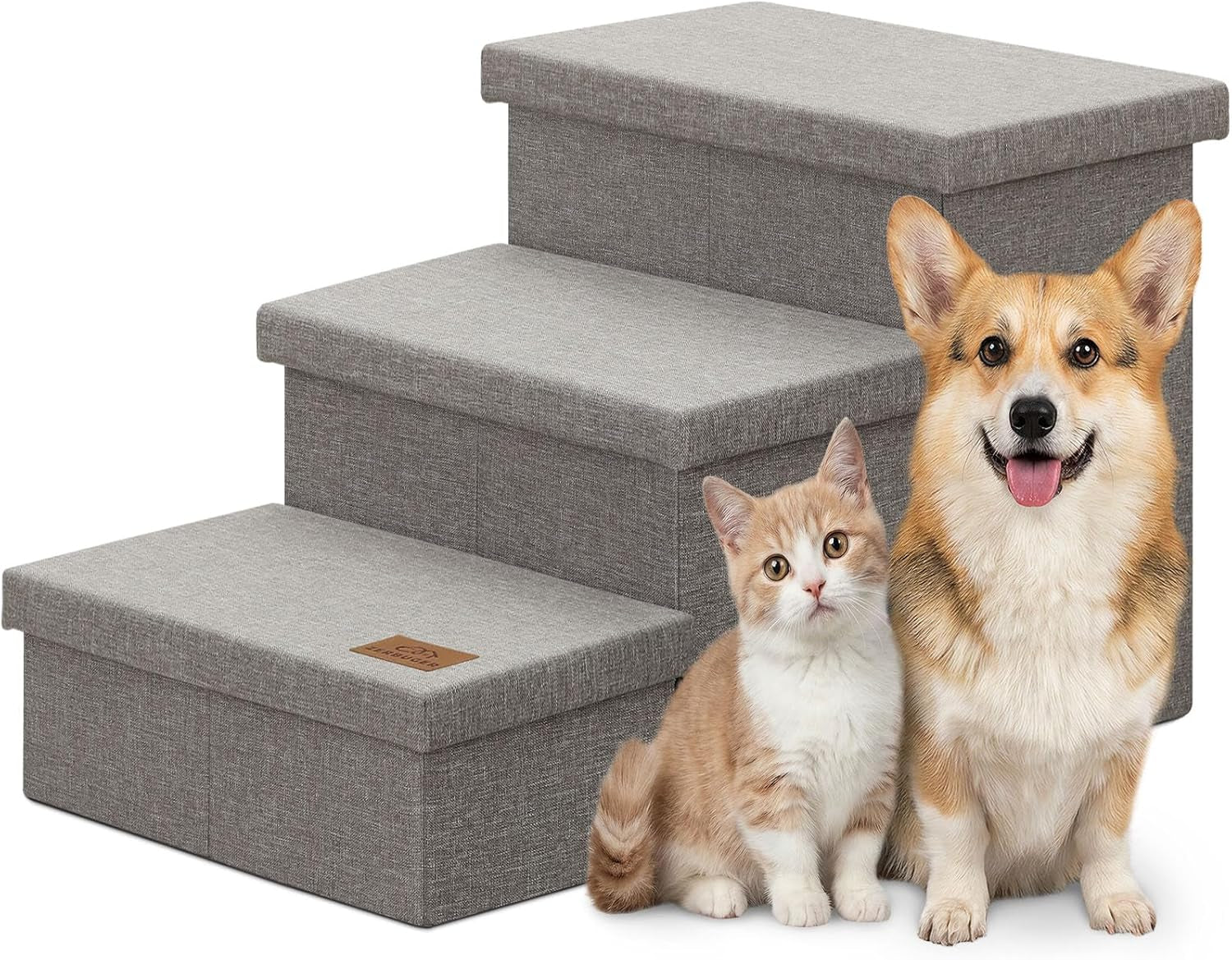 zerbuger-wider-dog-ramp-for-high-bed-with-storage-18-h-foldable-dog-stairs-for-small-medium-large-older-senior-animal-sturdy-dog-step-for-climbing-bed-or-couch-arthritis-friendly-gray-no-condo