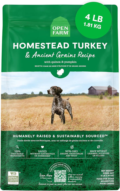 Open Farm Ancient Grains Dry Dog Food, Wild Caught Salmon Kibble, 22Lb Bag | All Life Stages, All Breed Sizes, Protein-Rich & Nutrient Dense, 100% Traceable Ingredients, Non-Gmo Fruits & Veggies.10
