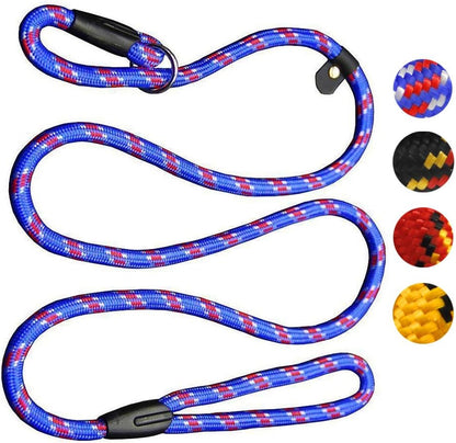 Dog Rope Leash, 5 FT Pet Slip Lead, Dog Training Leash for 10-80 Lb | Standard Adjustable Pet Nylon Leash for Small Medium Dogs Walking(Blue)1