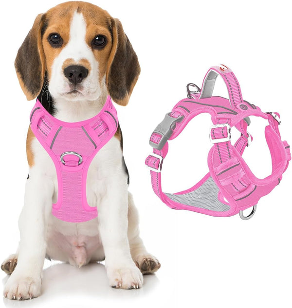 BARKBAY Dog Harness No Pull with ID Tag Pocket - Heavy Duty, Reflective, Easy Control for Large Dogs(Blue,L)73