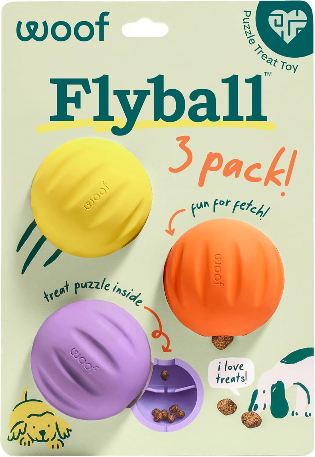 woof-flyball-fetch-ball-dog-treat-dispenser-toy-3-pack-2-in-1-fetch-ball-fits-standard-ball-launchers-treat-dispenser-durable-rubber-dishwasher-safe-puzzle-enrichment