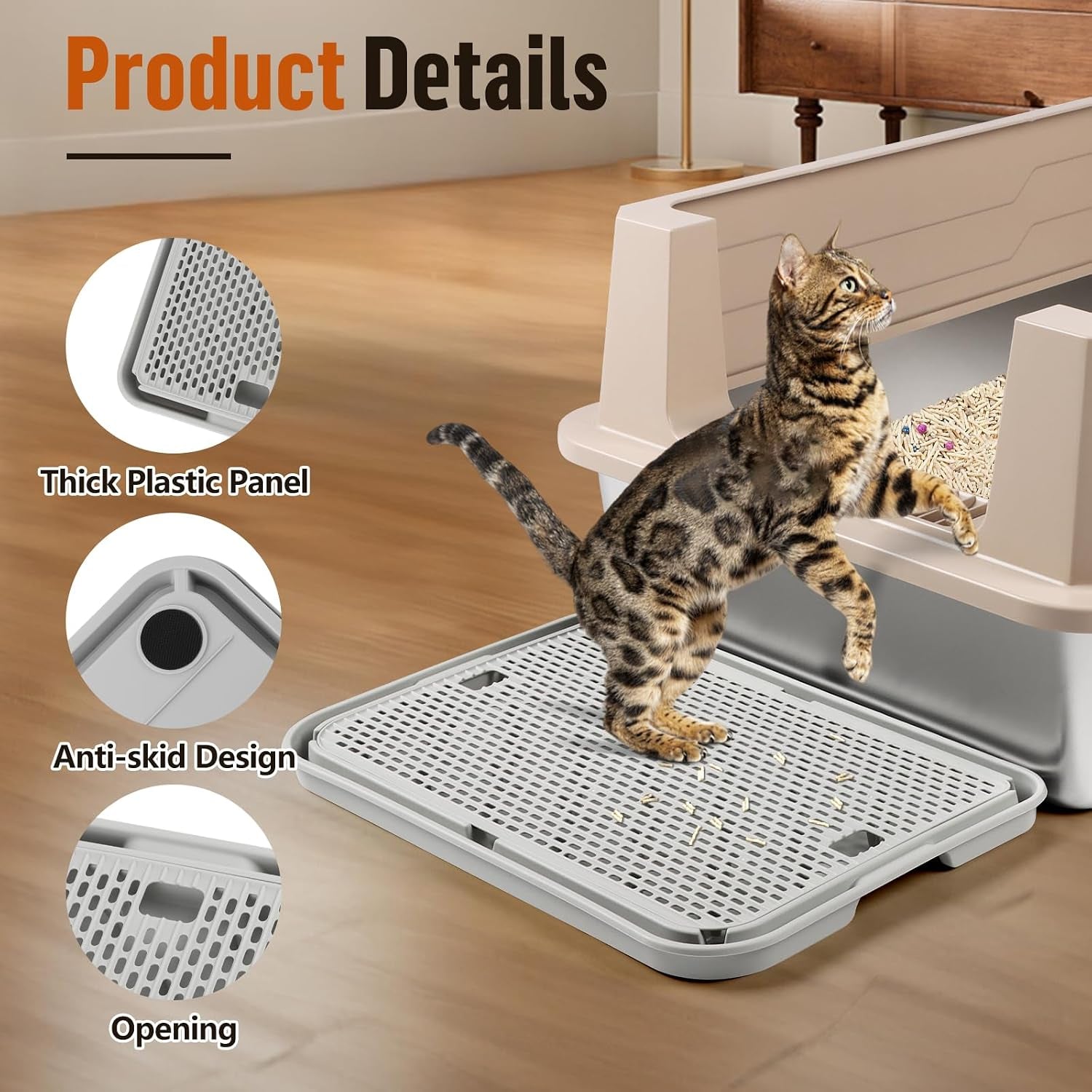 large-cat-litter-box-step-mat-16-5x11-2-cat-ramp-stairs-cat-litter-catcher-for-self-cleaning-litter-box-cats-pedal-step-stool-ideal-for-kitten-older-cats-light-grey