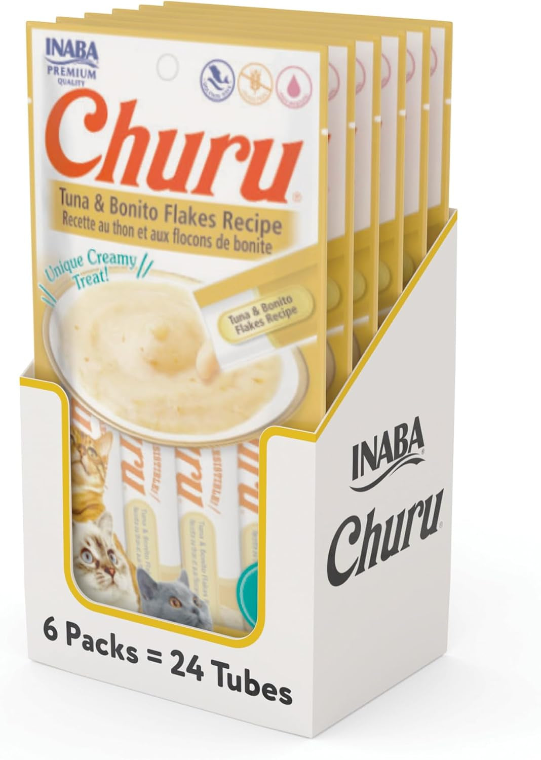 inaba-churu-cat-treats-lickable-squeezable-creamy-puree-cat-treat-with-green-tea-extract-taurine-0-5-ounces-each-tube-24-tubes-4-per-pack-chicken-recipe