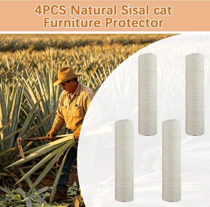 4 Pcs Cat Scratching Post Replacement 12In Cat Tree & Tower Scratch Pole Refill Parts with M8 Screws Sisal Rope Cat Furniture Protector3
