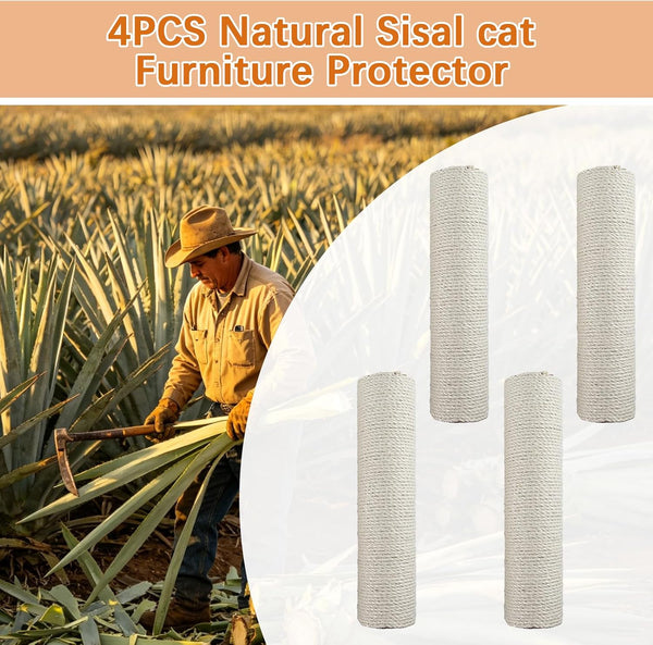 4 Pcs Cat Scratching Post Replacement 12In Cat Tree & Tower Scratch Pole Refill Parts with M8 Screws Sisal Rope Cat Furniture Protector3