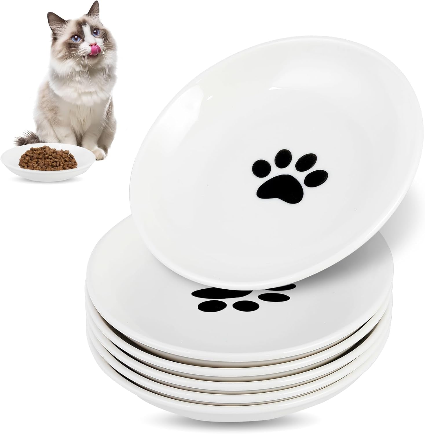 6-pack-cat-food-bowl-ceramic-cat-bowls-anti-whisker-fatigue-cats-bowl-set-5-5-inches-shallow-wide-kitten-plates-for-food-and-water-white-a