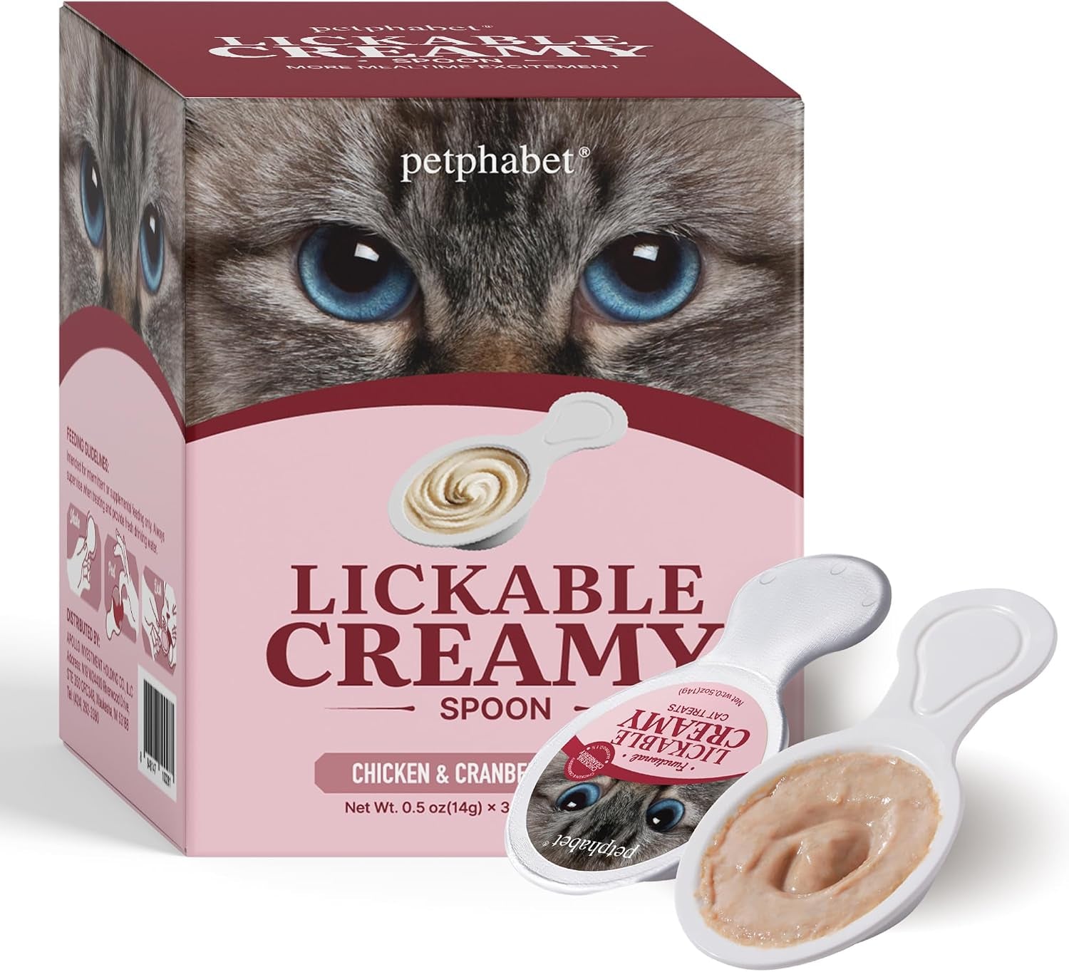 petphabet-lickable-cat-treats-spoon-3-flavors-variety-pack-36-count-creamy-puree-kitten-treat-functional-wet-paste-skin-coat-support-hairball-relief-urinary-health-grain-free-with-taurine