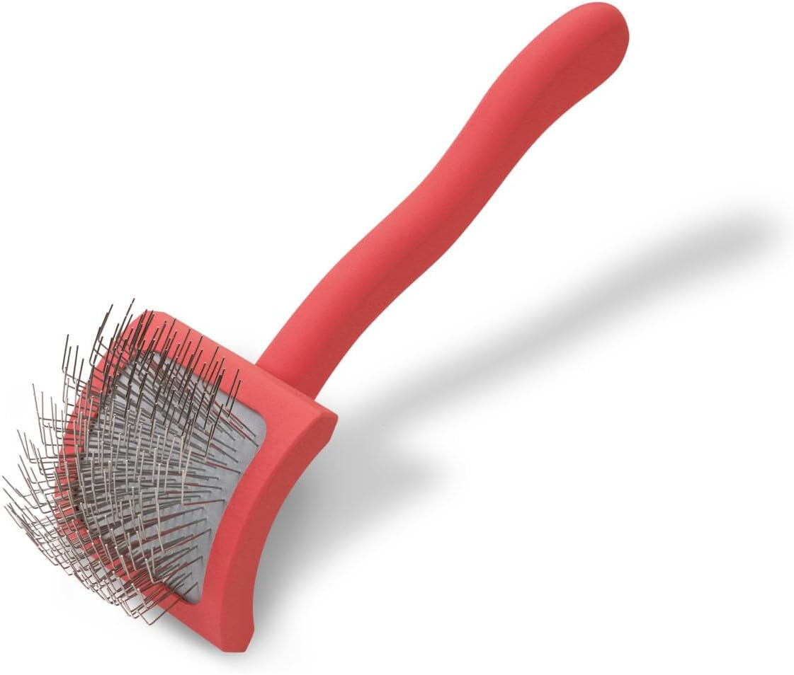 chris-christensen-big-g-dog-slicker-brush-for-dogs-goldendoodles-labradoodles-poodles-groom-like-a-professional-fluff-detangle-style-saves-time-energy-coral-large