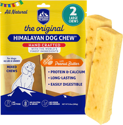 Himalayan Dog Chew, the Original Yak Cheese Dog Chews, 3 Large/Xl Yak Chews10