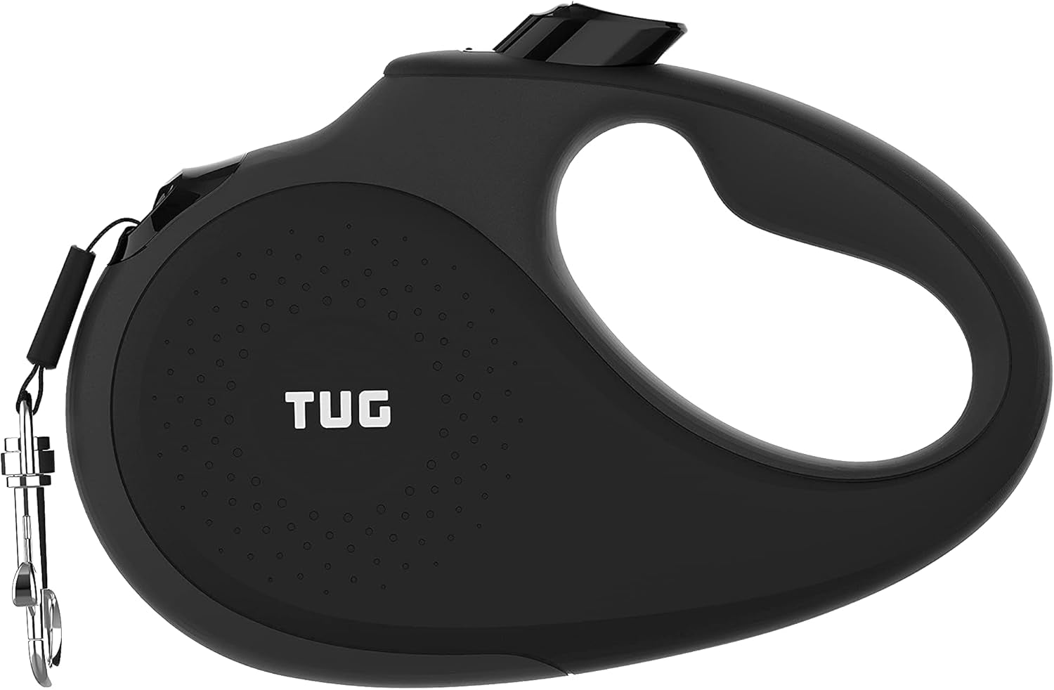 tug-360-tangle-free-retractable-dog-leash-16-ft-strong-nylon-tape-one-handed-brake-pause-lock-medium-white