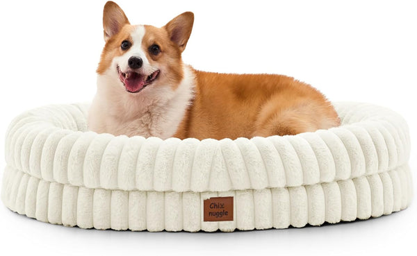 Chixnuggle Orthopedic Dog Bed, Washable Cover, Faux Fur Bolster Pet Couch | Waterproof,Egg Crate Foam,Non-Slip Bottom,For Small Medium Dogs,Dark Grey,30*24*7,Dog Sofa,Puppy Bed14