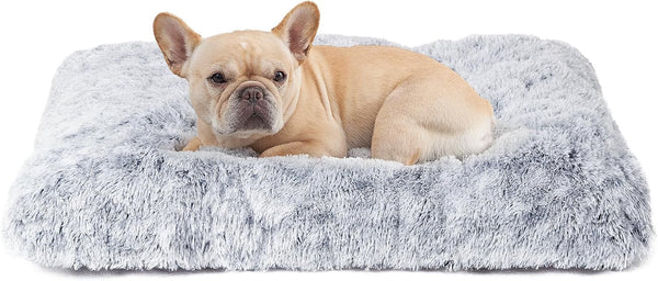 EHEYCIGA Fluffy Dog Crate Bed for Extra Large Dogs, Plush Faux Fur Pad, Calming anti Anxiety XL Bed for Crate, Washable Soft Warm Dog Mat with Non-Slip Bottom, Grey41