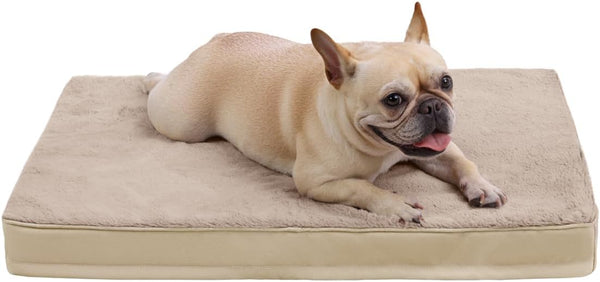 KSIIA Orthopedic Dog Bed for Large Dogs with Waterproof Lining, Grey, 35X22 | Deluxe Soft Plush Dog Crate Bed, Washable Pet Mat with Removable Cover & Egg Crate Foam for Large Dogs Sleeping & Relaxing30