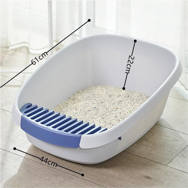 Open Cat Litter Box Large Litter Pan for Cats High Sided Kitten Litter Box with Cat Litter Scoop Removable Pedal Type Cat Toilet Pet Supplies Easy to Clean7