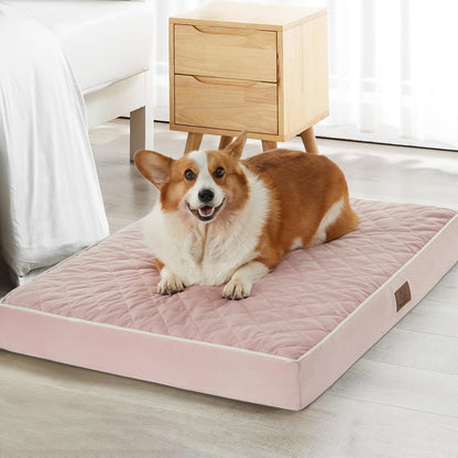 WNPETHOME Orthopedic Waterproof Extra Large Senior Dogs Bed for Comfy Sleeping with Removable Washable Cover, Multi-Needle Quilting XL Crate Bed for Large Sized Dog Relax, Light Grey23