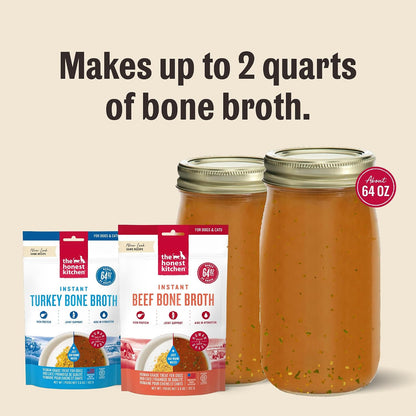 The Honest Kitchen Human Grade Daily Boosts Instant Beef Bone Broth with Turmeric for Dogs 3.6 Ounces5