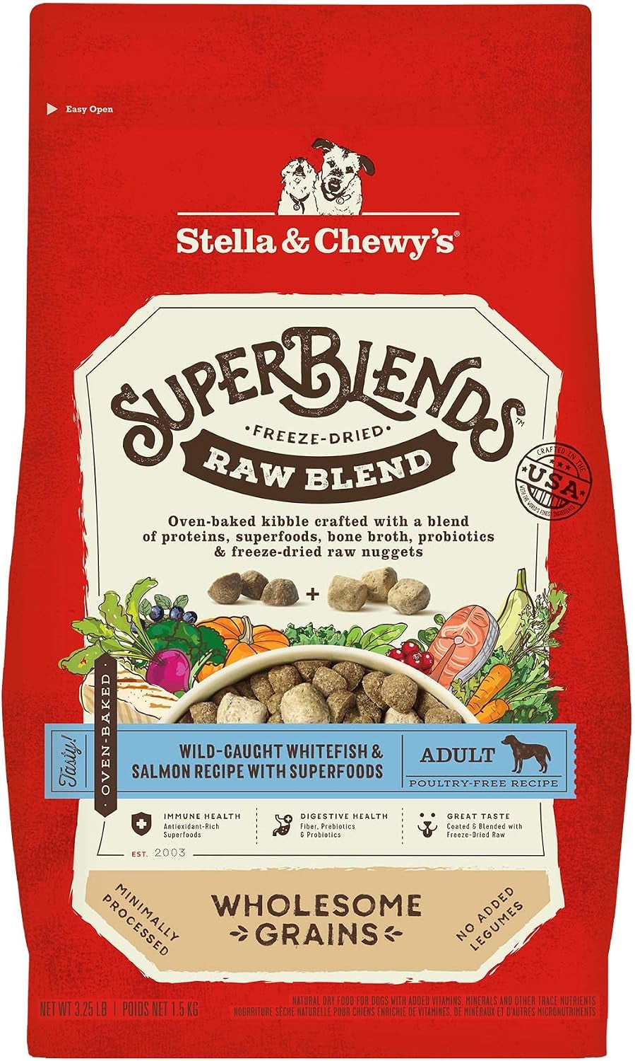 stella-chewys-superblends-raw-blend-wholesome-grains-grass-fed-beef-beef-liver-lamb-recipe-with-superfoods-3-25-lb-bag