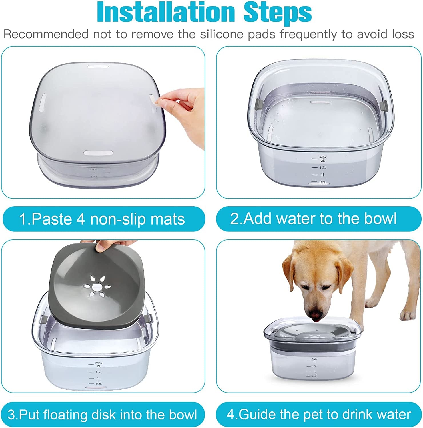 upsky-70oz-dog-water-bowl-2l-no-spill-dog-bowls-large-capacity-spill-proof-slow-water-feeder-no-splash-pet-water-dispenser-vehicle-carried-travel-slow-drinking-bowl-for-messy-drinkers
