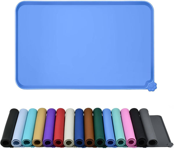 Reopet Silicone Pet Feeding Mat - Waterproof & Non-Slip Dog Cat Placemat | High Raised Edges Prevent Food & Water Spills to Protect Floors, Easy to Clean, Fit for Dog Cat Bowls21