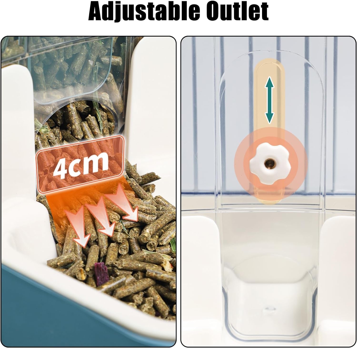 hanging-automatic-food-dispenser-27oz-large-capacity-hanging-pet-cage-feeder-for-rabbit-bird-chinchilla-hedgehog-guinea-pig-ferret-kitty-puppy-gray